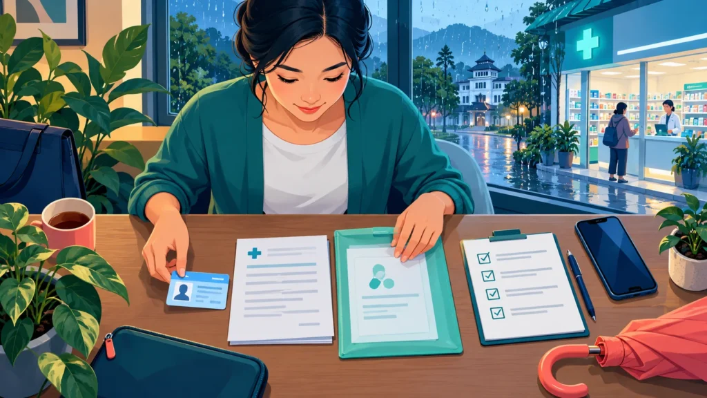 Ilustrasi checklist dokumen untuk persiapan pengambilan obat PRB