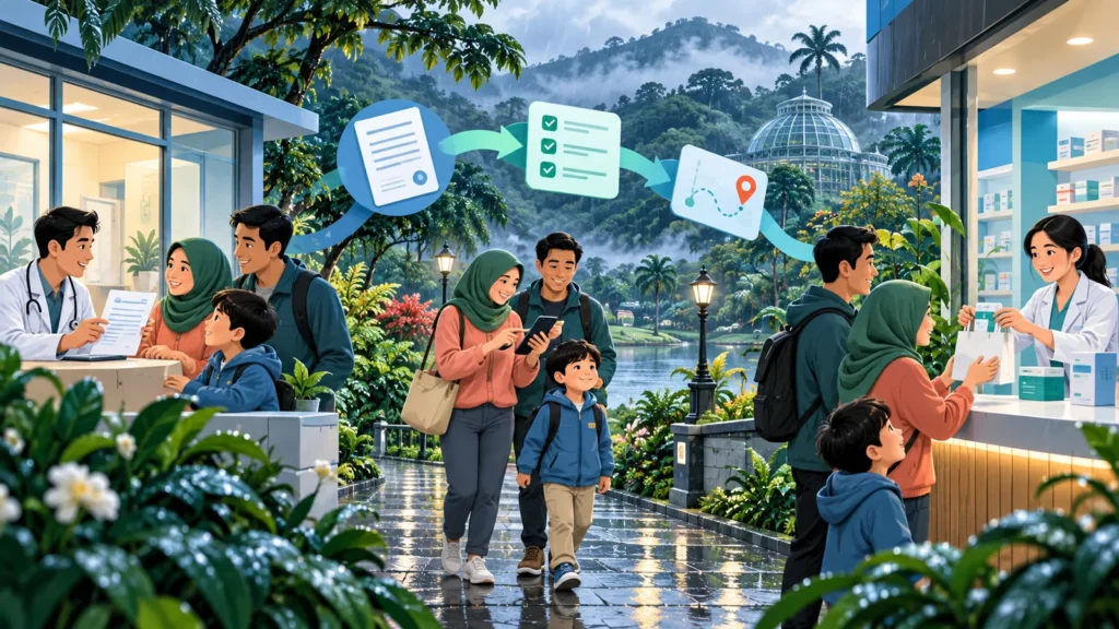 Ilustrasi alur informasi JKN dan Program Rujuk Balik di Bogor